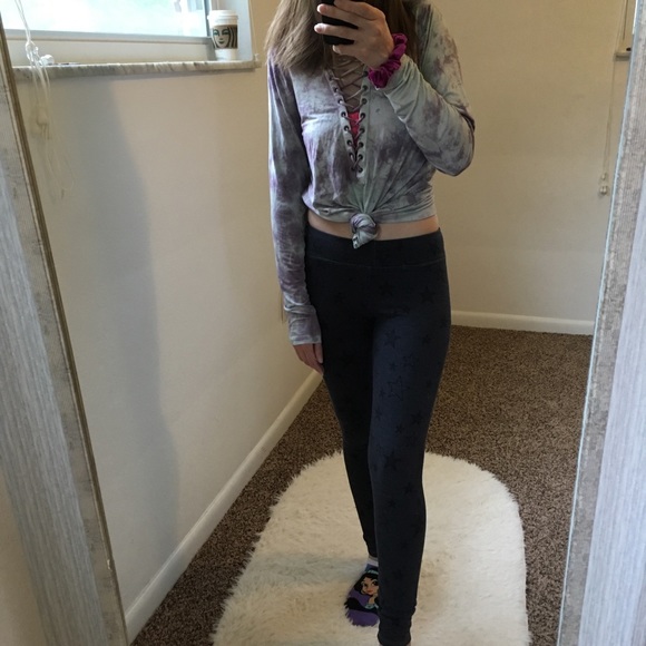 Sundry Pants - Sundry charcoal star leggings